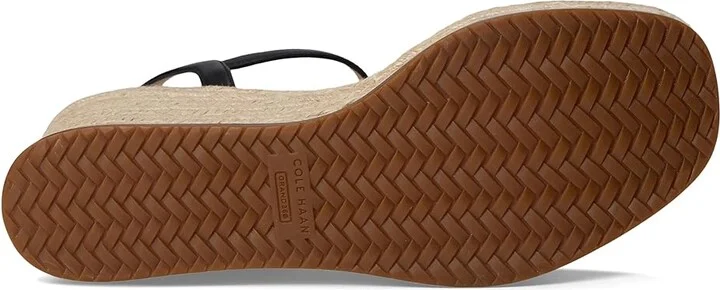 Cole Haan Cloudfeel Keeton Espadrille Flatforms Women's Sandals Black Leather : 9.5 B - Medium, Leather/Rubber - Image 3