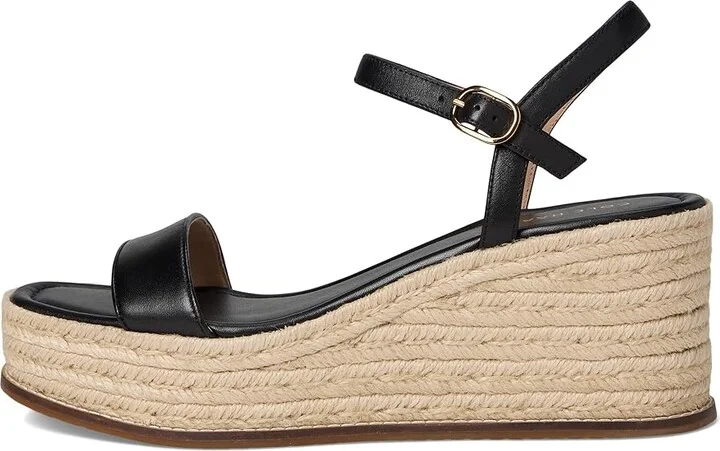Cole Haan Cloudfeel Keeton Espadrille Flatforms Women's Sandals Black Leather : 9.5 B - Medium, Leather/Rubber - Image 6