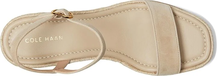 Cole Haan Cloudfeel Keeton Espadrille Flatforms Women's Sandals Light Sesame Suede : 9.5 B - Medium, Leather/Rubber - Image 2