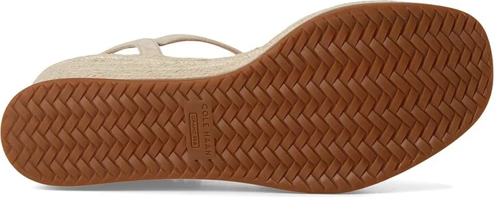 Cole Haan Cloudfeel Keeton Espadrille Flatforms Women's Sandals Light Sesame Suede : 9.5 B - Medium, Leather/Rubber - Image 3