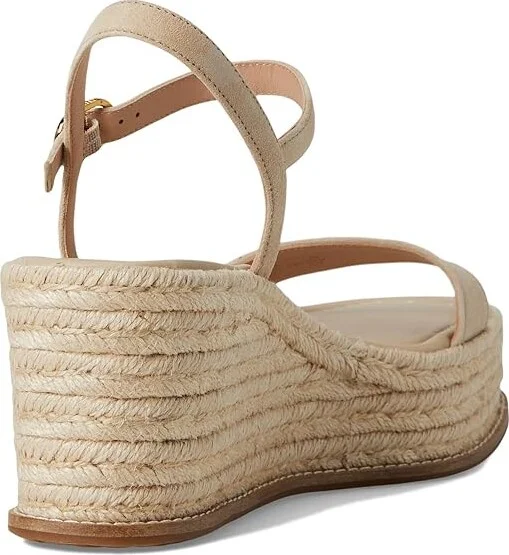 Cole Haan Cloudfeel Keeton Espadrille Flatforms Women's Sandals Light Sesame Suede : 9.5 B - Medium, Leather/Rubber - Image 4