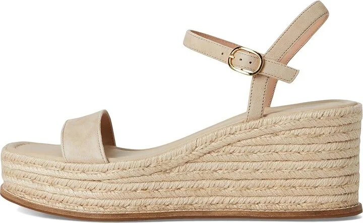 Cole Haan Cloudfeel Keeton Espadrille Flatforms Women's Sandals Light Sesame Suede : 9.5 B - Medium, Leather/Rubber - Image 6