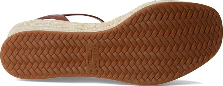 Cole Haan Cloudfeel Keeton Espadrille Flatforms Women's Sandals Tan Raffia/Dark Cuoio Leather : 8 B - Medium, Leather/Rubber - Image 3
