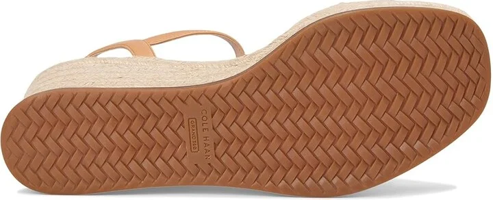 Cole Haan Cloudfeel Keeton Espadrille Flatforms Women's Sandals White Leather/Biscuit Leather : 9.5 B - Medium, Leather/Rubber - Image 3