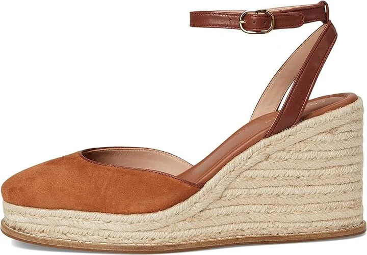 Cole Haan Cloudfeel Kyra Espadrille Wedges Women's Shoes British Tan Suede : 11 B - Medium, Leather - Image 6