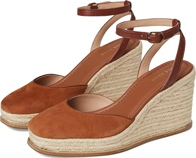 Cole Haan Cloudfeel Kyra Espadrille Wedges Women's Shoes British Tan Suede : 11 B - Medium, Leather
