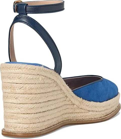 Cole Haan Cloudfeel Kyra Espadrille Wedges Women's Shoes Dutchblue Suede/Navy Blazer Leather : 8 B - Medium - Image 4