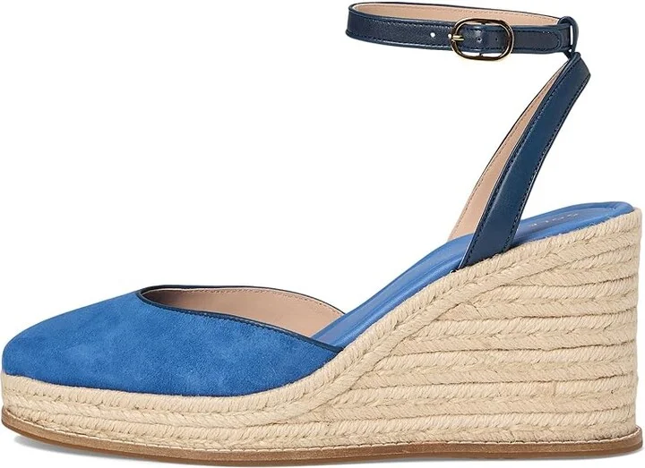 Cole Haan Cloudfeel Kyra Espadrille Wedges Women's Shoes Dutchblue Suede/Navy Blazer Leather : 8 B - Medium - Image 6