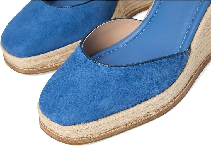 Cole Haan Cloudfeel Kyra Espadrille Wedges Women's Shoes Dutchblue Suede/Navy Blazer Leather : 8 B - Medium - Image 7