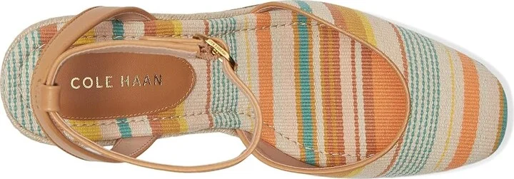 Cole Haan Cloudfeel Kyra Espadrille Wedges Women's Shoes Riviera Striped Canvas/Biscuit Leather : 9.5 B - Medium - Image 2