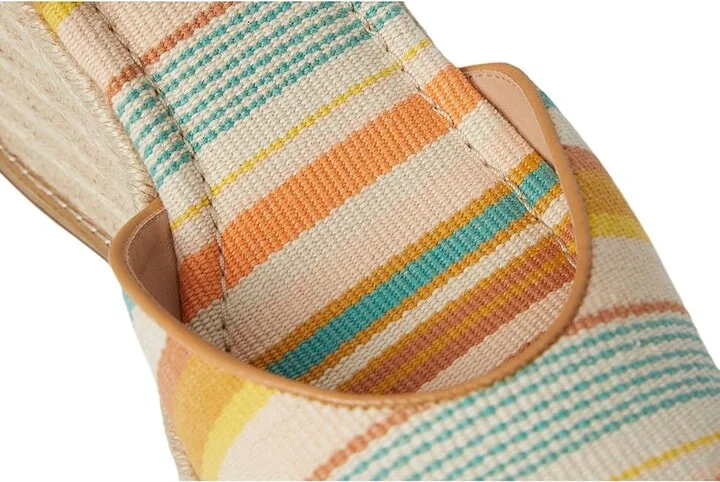 Cole Haan Cloudfeel Kyra Espadrille Wedges Women's Shoes Riviera Striped Canvas/Biscuit Leather : 9.5 B - Medium - Image 7