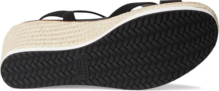 Cole Haan Cloudfeel Silvee Espadrille Wedges 75mm Women's Sandals Black Suede : 8.5 B - Medium, Leather/Rubber - Image 3