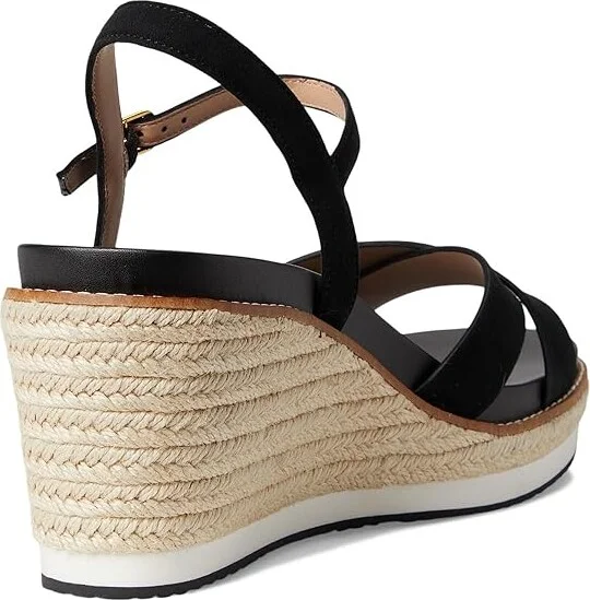 Cole Haan Cloudfeel Silvee Espadrille Wedges 75mm Women's Sandals Black Suede : 8.5 B - Medium, Leather/Rubber - Image 4