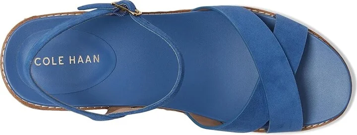 Cole Haan Cloudfeel Silvee Espadrille Wedges 75mm Women's Sandals Dutchblue Suede : 9.5 B - Medium, Leather/Rubber - Image 2