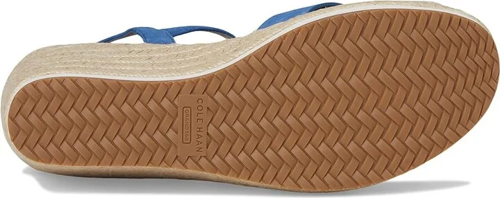 Cole Haan Cloudfeel Silvee Espadrille Wedges 75mm Women's Sandals Dutchblue Suede : 9.5 B - Medium, Leather/Rubber - Image 3