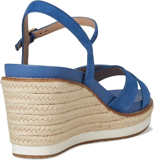 Cole Haan Cloudfeel Silvee Espadrille Wedges 75mm Women's Sandals Dutchblue Suede : 9.5 B - Medium, Leather/Rubber - Image 4