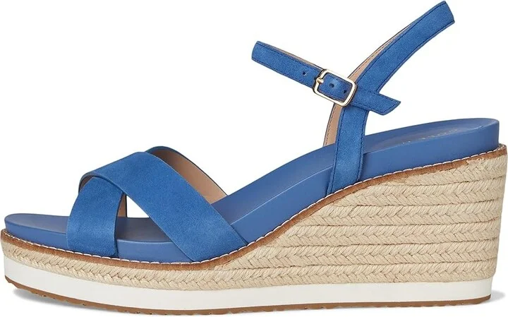 Cole Haan Cloudfeel Silvee Espadrille Wedges 75mm Women's Sandals Dutchblue Suede : 9.5 B - Medium, Leather/Rubber - Image 6