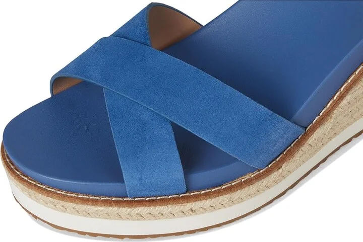 Cole Haan Cloudfeel Silvee Espadrille Wedges 75mm Women's Sandals Dutchblue Suede : 9.5 B - Medium, Leather/Rubber - Image 7