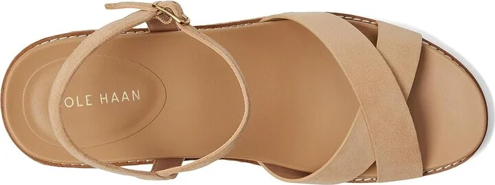 Cole Haan Cloudfeel Silvee Espadrille Wedges 75mm Women's Sandals Tuscan Sand Suede : 10 B - Medium, Leather/Rubber - Image 2