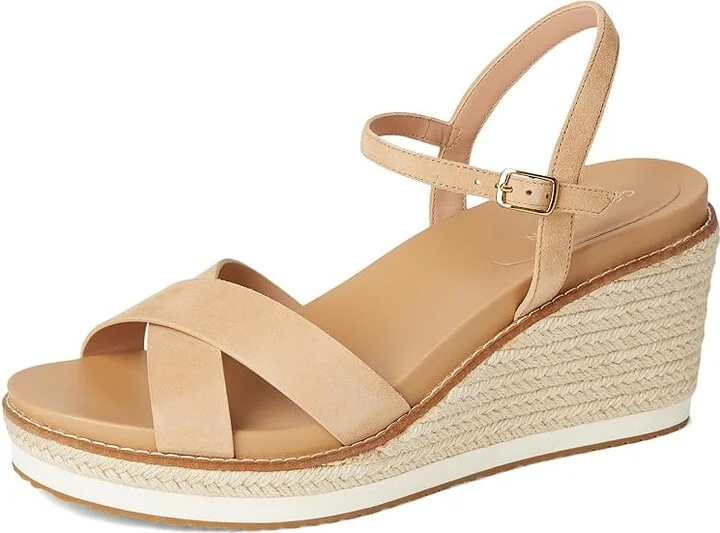 Cole Haan Cloudfeel Silvee Espadrille Wedges 75mm Women's Sandals Tuscan Sand Suede : 10 B - Medium, Leather/Rubber - Image 5