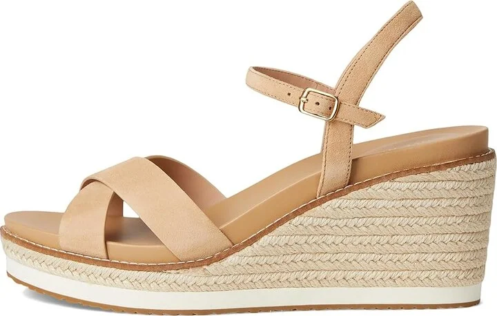 Cole Haan Cloudfeel Silvee Espadrille Wedges 75mm Women's Sandals Tuscan Sand Suede : 10 B - Medium, Leather/Rubber - Image 6