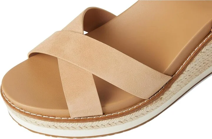 Cole Haan Cloudfeel Silvee Espadrille Wedges 75mm Women's Sandals Tuscan Sand Suede : 10 B - Medium, Leather/Rubber - Image 7