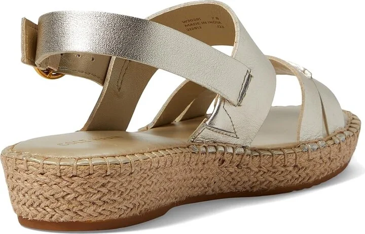Cole Haan Cloudfeel Tilden Sandals Women's Sandals Soft Gold Leather : 9 B - Medium - Image 4