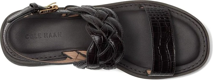 Cole Haan Cressida Lug Sandal Women's Sandals Dark Chocolate Croc Print Leather : 9.5 B - Medium - Image 2