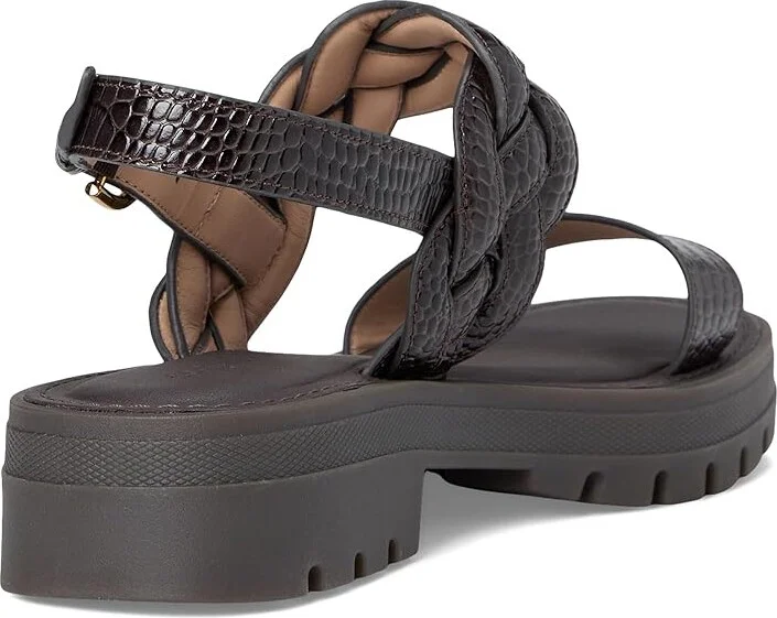 Cole Haan Cressida Lug Sandal Women's Sandals Dark Chocolate Croc Print Leather : 9.5 B - Medium - Image 4