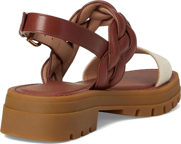 Cole Haan Cressida Lug Sandal Women's Sandals Natural Canvas/Dark Cuoio Leather : 5.5 B - Medium - Image 4