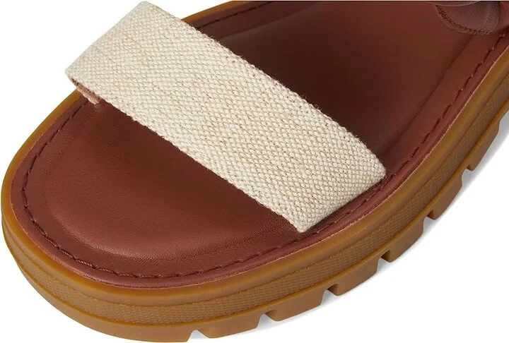 Cole Haan Cressida Lug Sandal Women's Sandals Natural Canvas/Dark Cuoio Leather : 5.5 B - Medium - Image 7