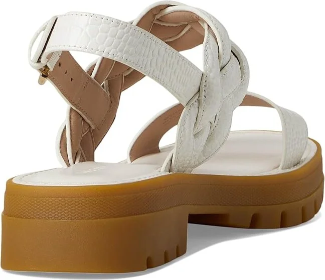 Cole Haan Cressida Lug Sandals Women's Sandals Ivory Croc Print Leather : 7.5 B - Medium - Image 4