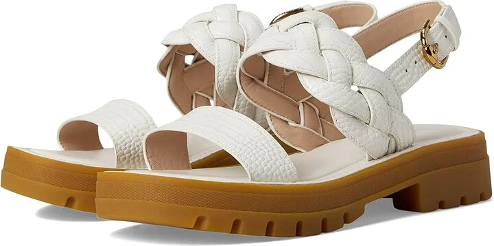 Cole Haan Cressida Lug Sandals Women's Sandals Ivory Croc Print Leather : 7.5 B - Medium