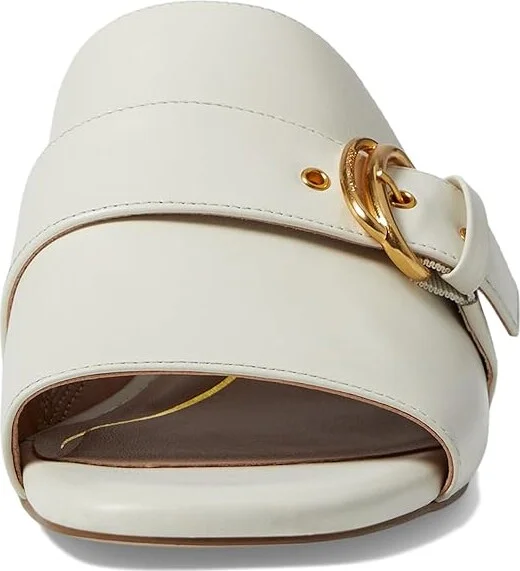 Cole Haan Crosby Slide Sandal Women's Sandals Ivory Leather/Stack : 9.5 B - Medium - Image 2