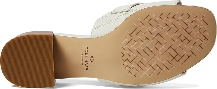 Cole Haan Crosby Slide Sandal Women's Sandals Ivory Leather/Stack : 9.5 B - Medium - Image 3