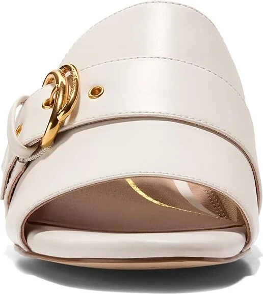 Cole Haan Crosby Slide Sandal Women's Sandals Ivory Leather/Stack : 9.5 B - Medium - Image 5