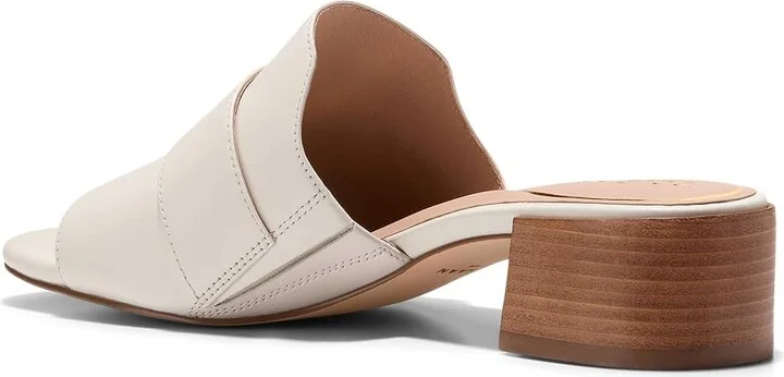 Cole Haan Crosby Slide Sandal Women's Sandals Ivory Leather/Stack : 9.5 B - Medium - Image 7