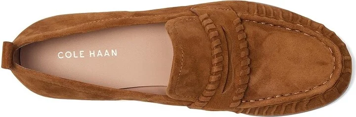Cole Haan Danby Travel Loafers Women's Flat Shoes Tobacco Suede : 8 B - Medium, Leather - Image 2
