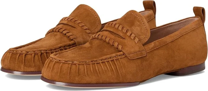 Cole Haan Danby Travel Loafers Women's Flat Shoes Tobacco Suede : 8 B - Medium, Leather