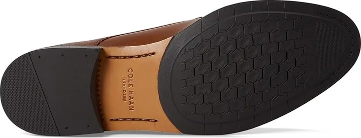 Cole Haan Dean Grand Plain Toe Oxfords Men's Slip on Shoes British Tan/Black/Dark Natural : 9 D - Medium, Leather - Image 3