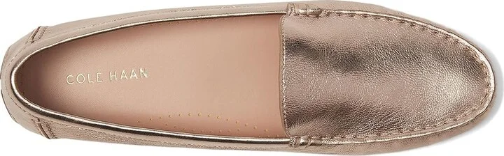 Cole Haan Emmie Drivers Women's Flat Shoes Rose Gold Metallic Leather : 7.5 B - Medium - Image 2