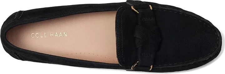 Cole Haan Emmie Knot Drivers Women's Flat Shoes Black Suede : 6 B - Medium, Leather - Image 2