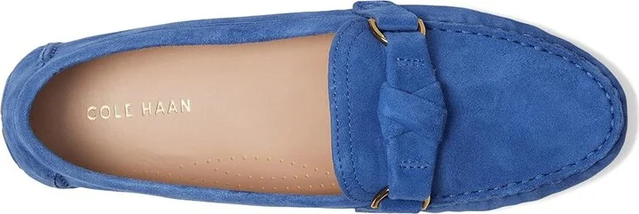 Cole Haan Emmie Knot Drivers Women's Flat Shoes Dutchblue Suede : 5.5 B - Medium, Leather - Image 2