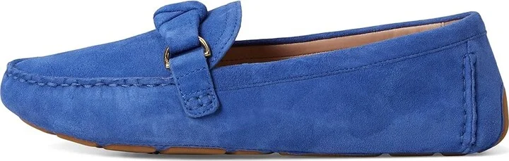Cole Haan Emmie Knot Drivers Women's Flat Shoes Dutchblue Suede : 5.5 B - Medium, Leather - Image 6