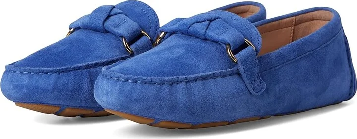 Cole Haan Emmie Knot Drivers Women's Flat Shoes Dutchblue Suede : 5.5 B - Medium, Leather