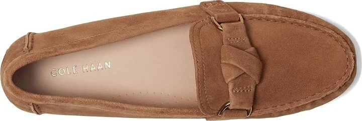 Cole Haan Emmie Knot Drivers Women's Flat Shoes Golden Honey Suede : 8 B - Medium, Leather - Image 2