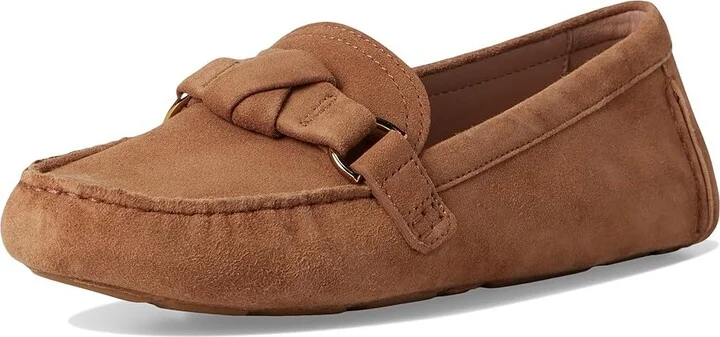 Cole Haan Emmie Knot Drivers Women's Flat Shoes Golden Honey Suede : 8 B - Medium, Leather - Image 5