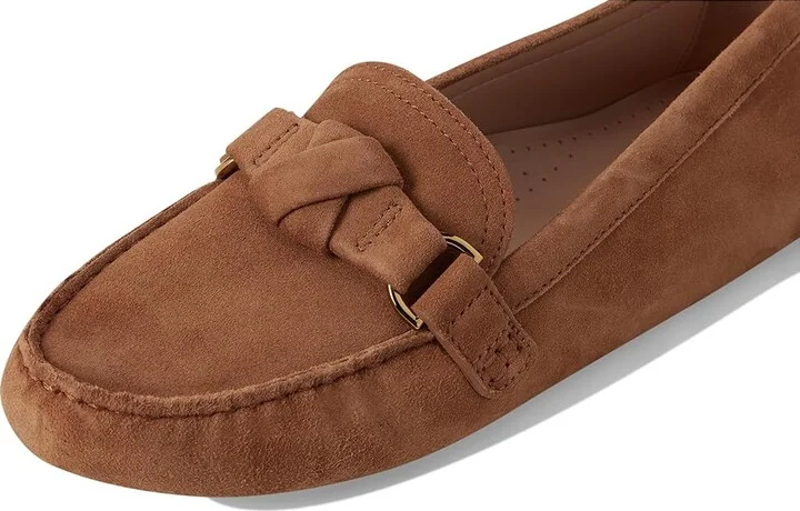 Cole Haan Emmie Knot Drivers Women's Flat Shoes Golden Honey Suede : 8 B - Medium, Leather - Image 7