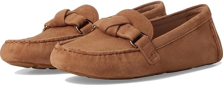 Cole Haan Emmie Knot Drivers Women's Flat Shoes Golden Honey Suede : 8 B - Medium, Leather