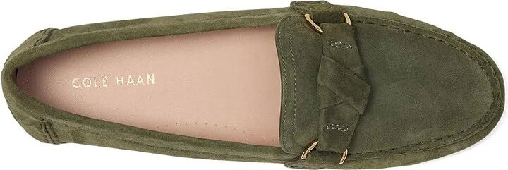 Cole Haan Emmie Knot Drivers Women's Flat Shoes Olive Night Suede : 10 B - Medium - Image 2